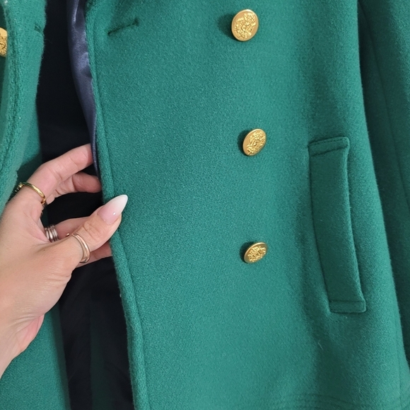 J.Crew Green Wool Stadium cloth by nello gori Coat - Picture 8 of 8